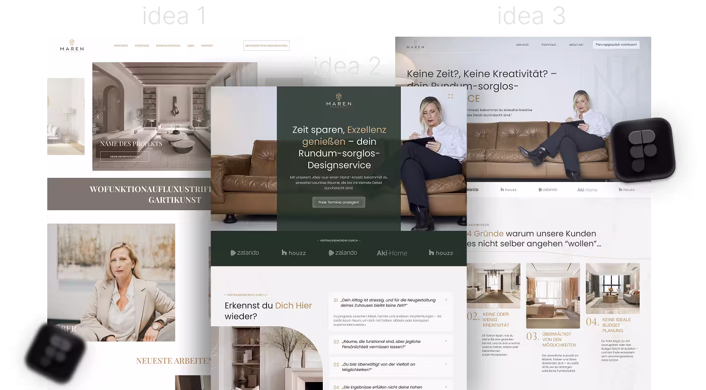 web design concept Vibestyle for Maren Bosbach