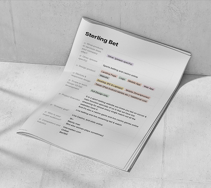 photo of brief submission of web design studio