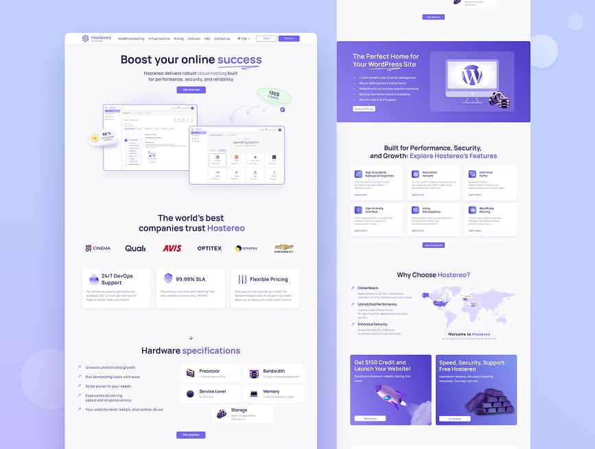 photo of project hosterio of web design company