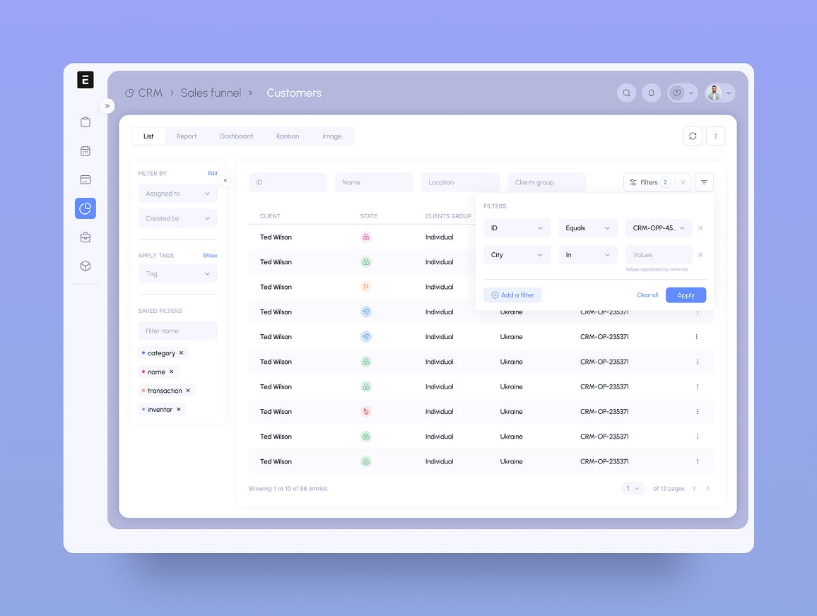 Clean and intuitive CRM interface redesign for enhanced productivity